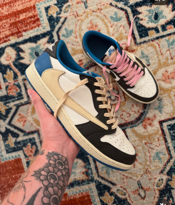 Nik air Jordan 1 Low Fragment X Travis Scott Without Plastic Packing Semi UA
