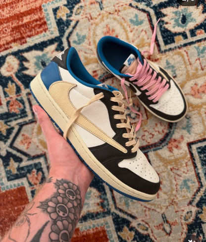 Nik air Jordan 1 Low Fragment X Travis Scott Without Plastic Packing Semi UA