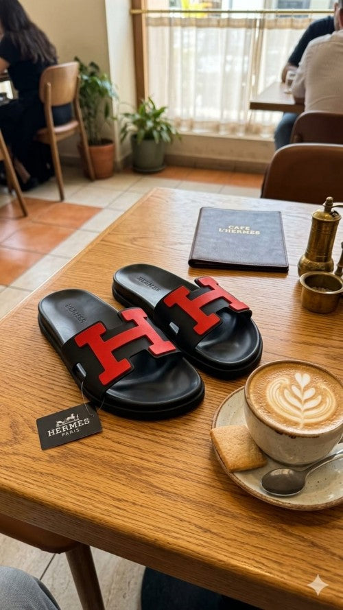 HERME S PARIS LOGO SLIDES BLACK