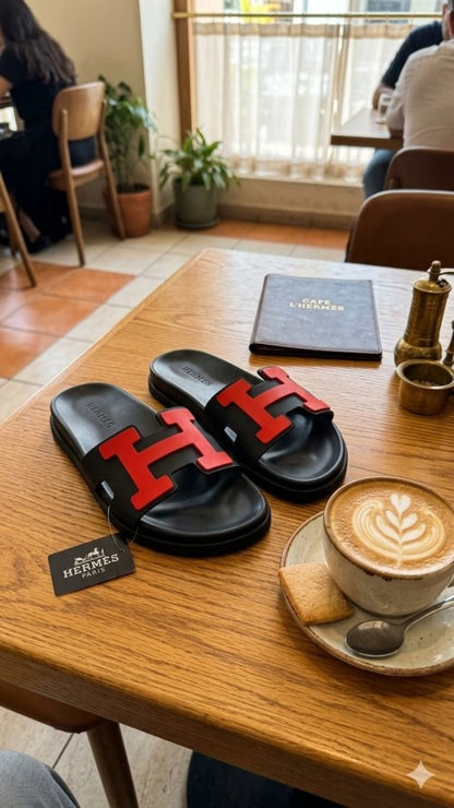 HERME S PARIS LOGO SLIDES BLACK