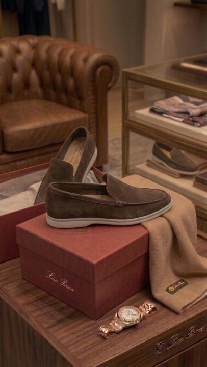 LORO PIANA SUMMER WALKS LOAFER SUEDE BROWN 200