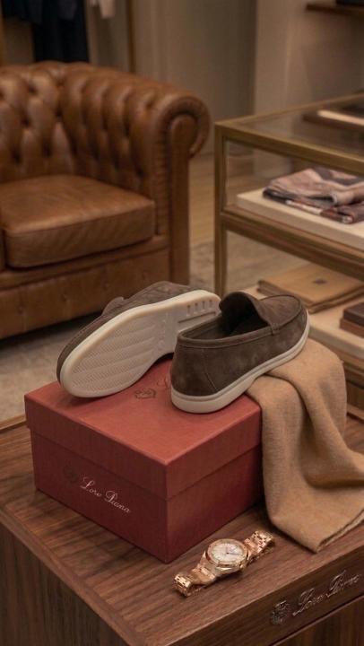 LORO PIANA SUMMER WALKS LOAFER SUEDE BROWN 200