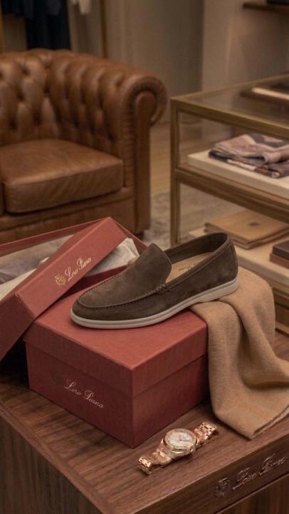 LORO PIANA SUMMER WALKS LOAFER SUEDE BROWN 200