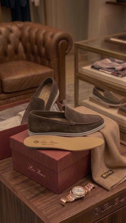 LORO PIANA SUMMER WALKS LOAFER SUEDE BROWN 200