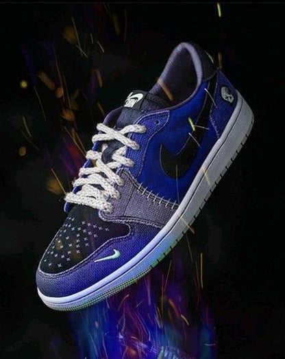 AIR JORDAN RETRO 1 LOW OG ZION WILLIAMSON REGENCY PURPLE AND DARK RAISIN
