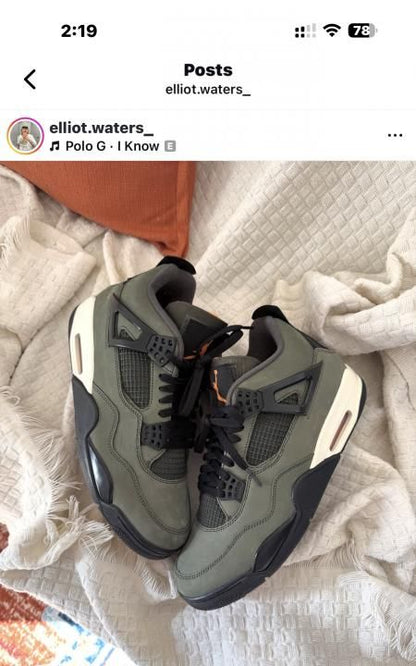Air Jordan Retro 4 X Undefeated Deep Green