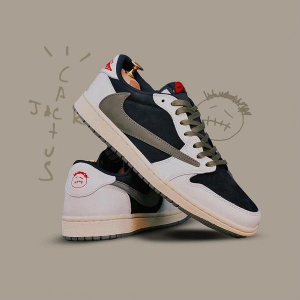 NIKKE AIR JORDAN 1 LOW X TRAVIS SCOTT OLIVE SEMI UA