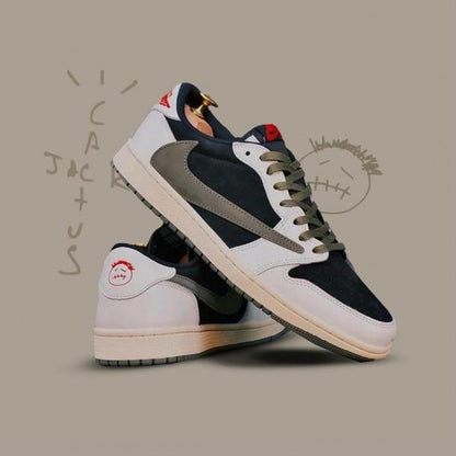 NIKKE AIR JORDAN 1 LOW X TRAVIS SCOTT OLIVE SEMI UA