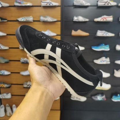 tiger slip on black white