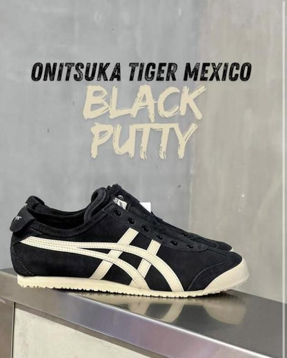 tiger slip on black white