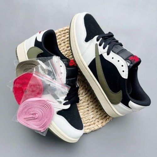 Air Jordan Retro 1 X Travis Scott Olive Green Semi ua