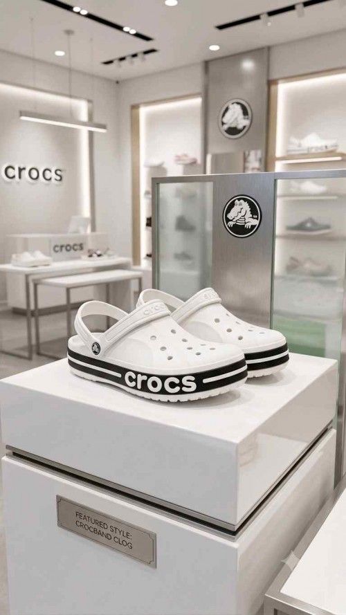 CROCCS BAYABAND WHITE BLACK FOR MEN