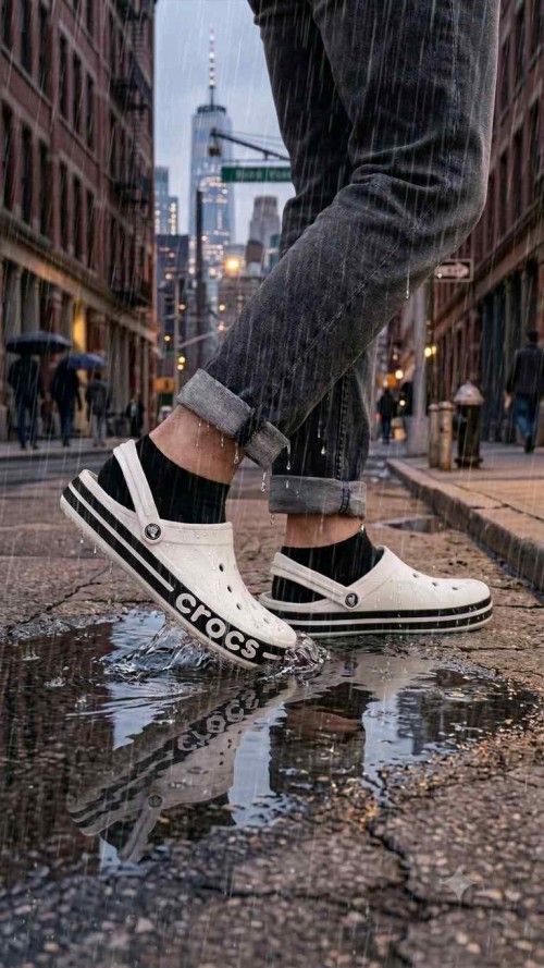CROCCS BAYABAND WHITE BLACK FOR MEN