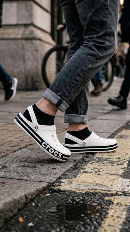 CROCCS BAYABAND WHITE BLACK FOR MEN