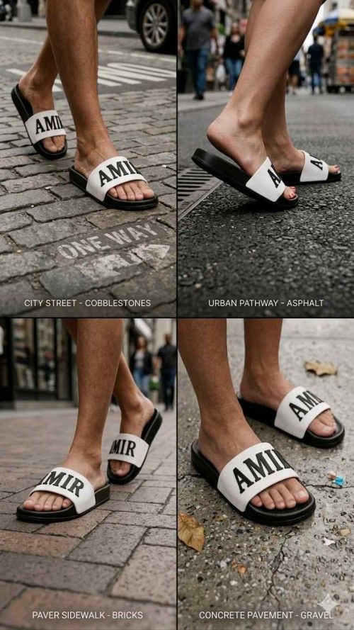 AMIRRI EMBOSSED BLACK WHITE FLIP FLOP