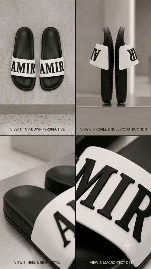 AMIRRI EMBOSSED BLACK WHITE FLIP FLOP
