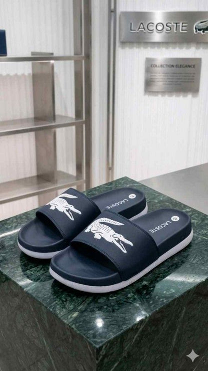 LACOSTTE EMBOSSED BLUE FLIP FLOP