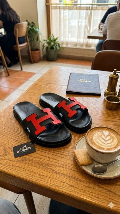 HERME S PARIS LOGO SLIDES BLACK