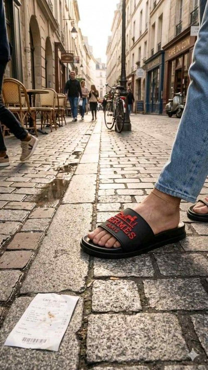 HERME.S PARIS LOGO SLIDES BLACK