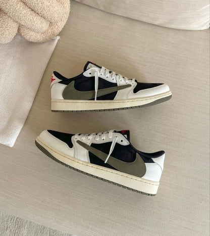 NIKKE AIR JORDAN 1 LOW X TRAVIS SCOTT OLIVE SEMI UA