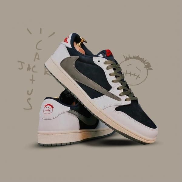 NIKKE AIR JORDAN 1 LOW X TRAVIS SCOTT OLIVE SEMI UA