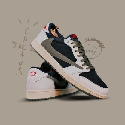 NIKKE AIR JORDAN 1 LOW X TRAVIS SCOTT OLIVE SEMI UA