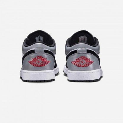 Nikke Air Jordan 1 Low White Fire Red Black Matte Silver