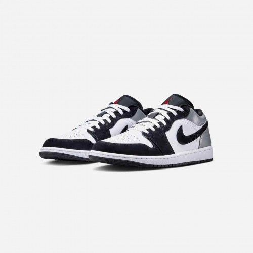Nikke Air Jordan 1 Low White Fire Red Black Matte Silver