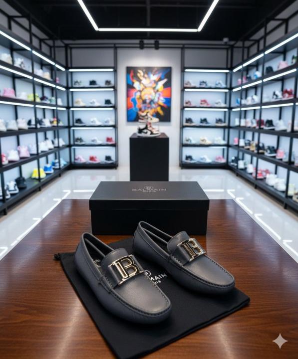 _balmain_leather luxury loafer grey