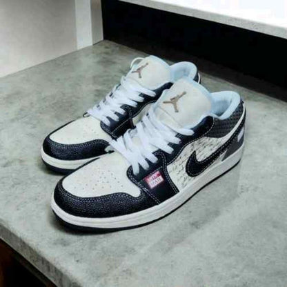 Nikkee Air Jordan 1 Low Print Mail Brown