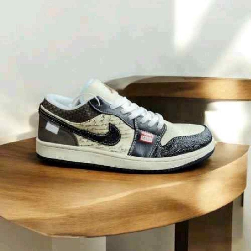 Nikkee Air Jordan 1 Low Print Mail Brown