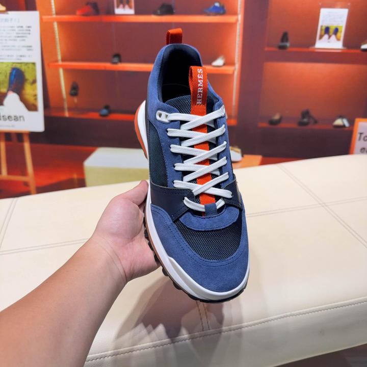 HERME.S LEADER SNEAKER BLUE ORANGE UA QUALITY