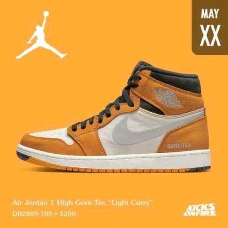 nikkee Jordan retro 1 High Element Goretex Light Curry