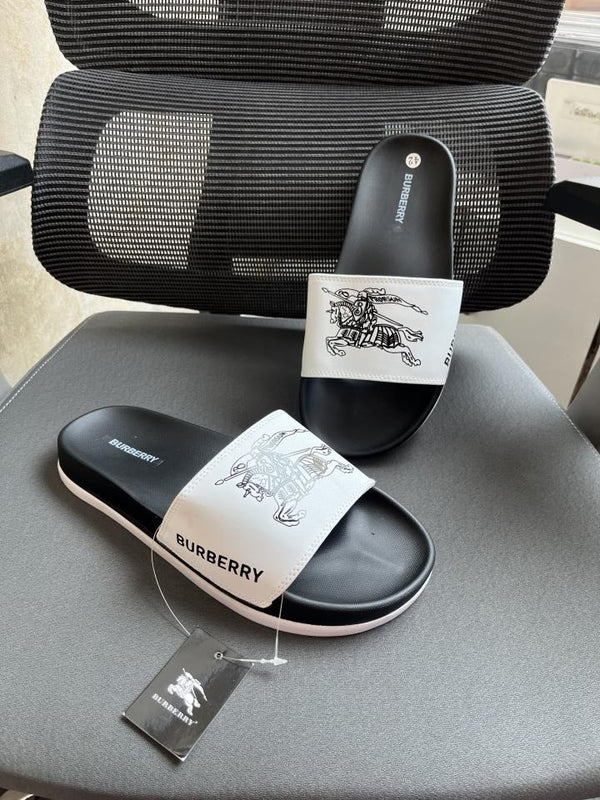 Burbery Print Comfort Slides white
