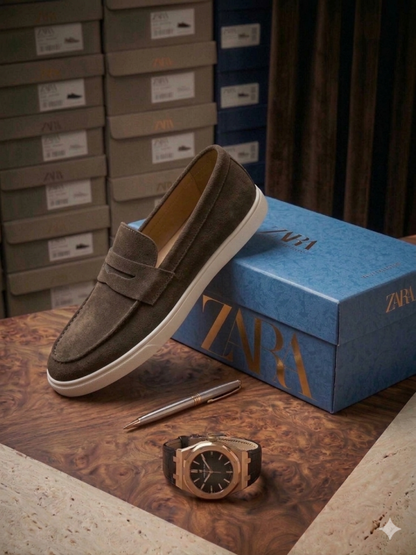 ZAR.A BROWN SUEDE LOAFER 600