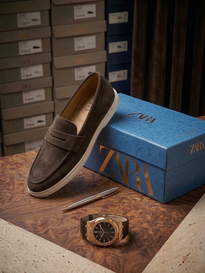 ZAR.A BROWN SUEDE LOAFER 600