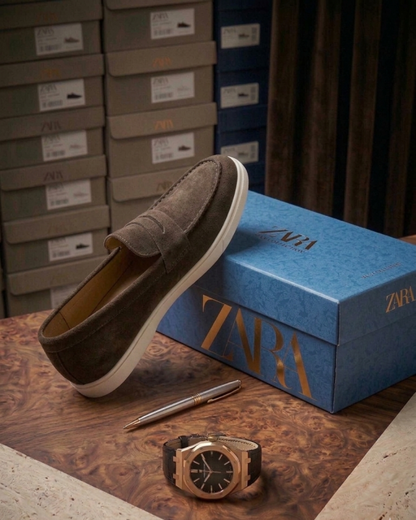 ZAR.A BROWN SUEDE LOAFER 600
