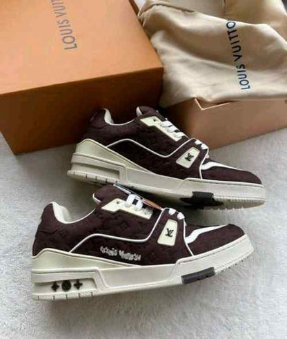 LOIUSS VUITTONN BY TYLER THE CREATOR LV TRAINER DARK MOCHA BROWN NUBUCK