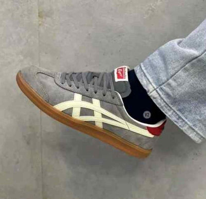 Onitskaa Tiger Tokuten Grey White Suede Quality