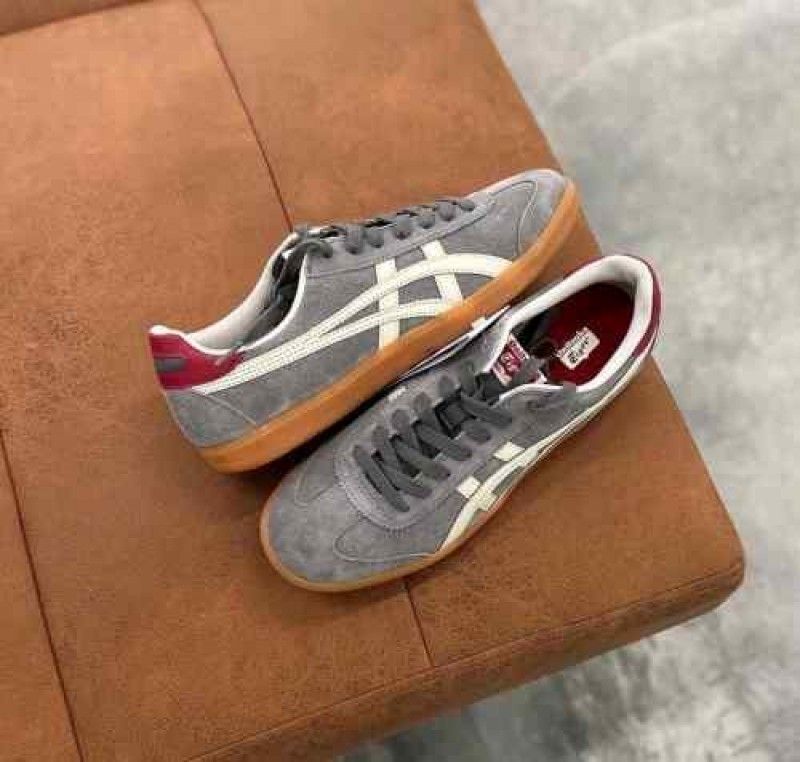 Onitskaa Tiger Tokuten Grey White Suede Quality