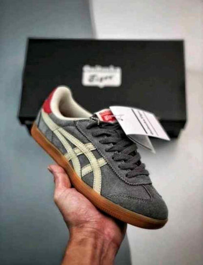 Onitskaa Tiger Tokuten Grey White Suede Quality