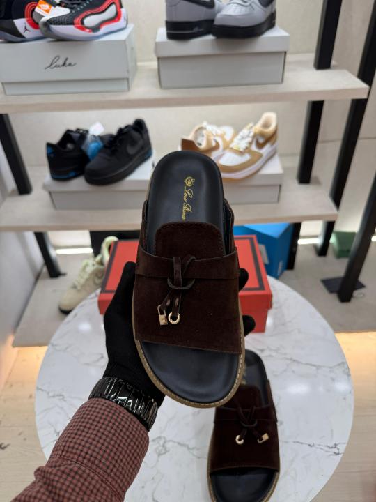 Loro piana Summer charms dark brown slide