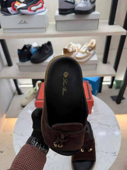 Loro piana Summer charms dark brown slide