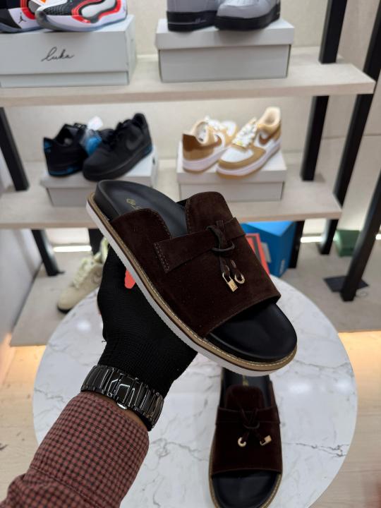 Loro piana Summer charms dark brown slide