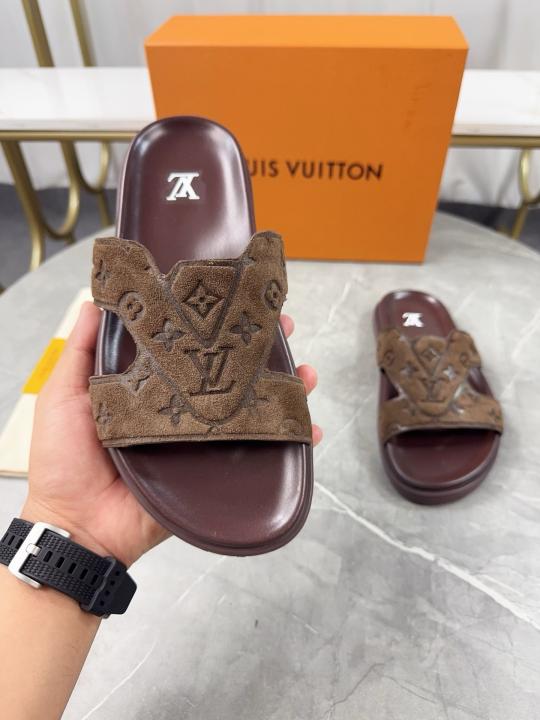 LOUI.S VUITTON OASIS MULE PREMIUM SLIDE BROWN 002