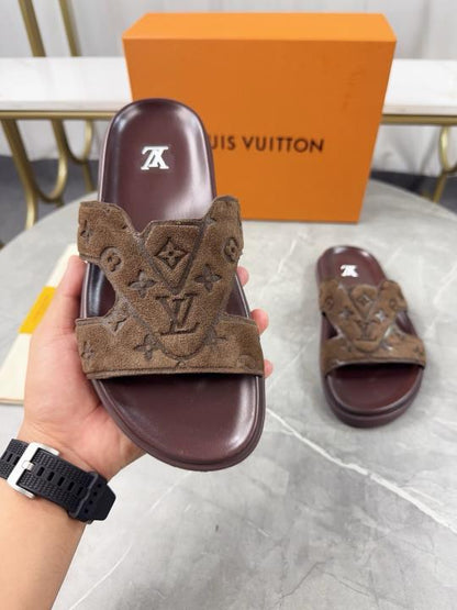 LOUI.S VUITTON OASIS MULE PREMIUM SLIDE BROWN 002