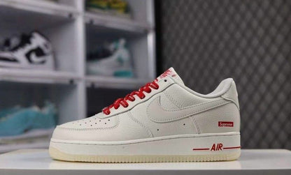Nik  Airforce 1 x supreme  cream red sneakers in sale