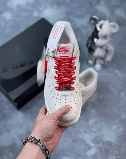 Nik  Airforce 1 x supreme  cream red sneakers in sale