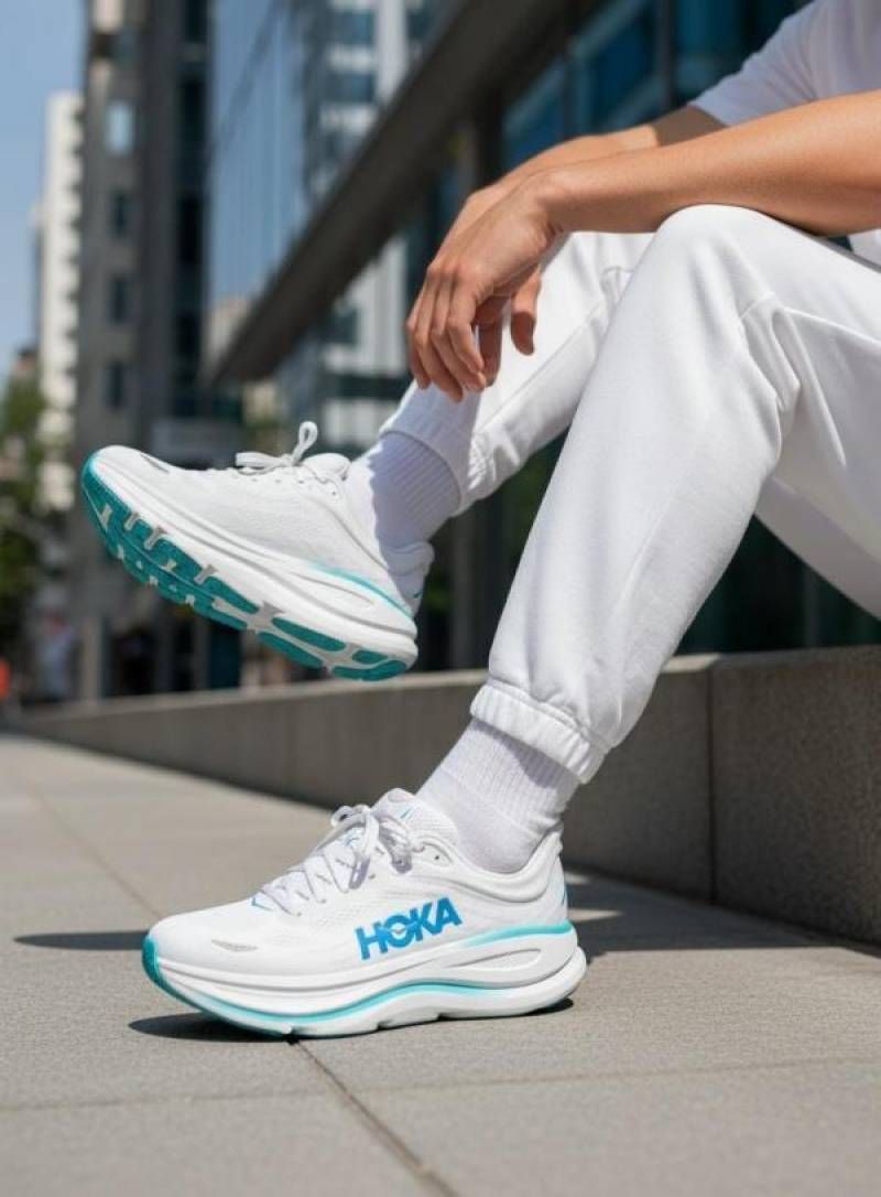 Hoka One One bondi 9 White Blue